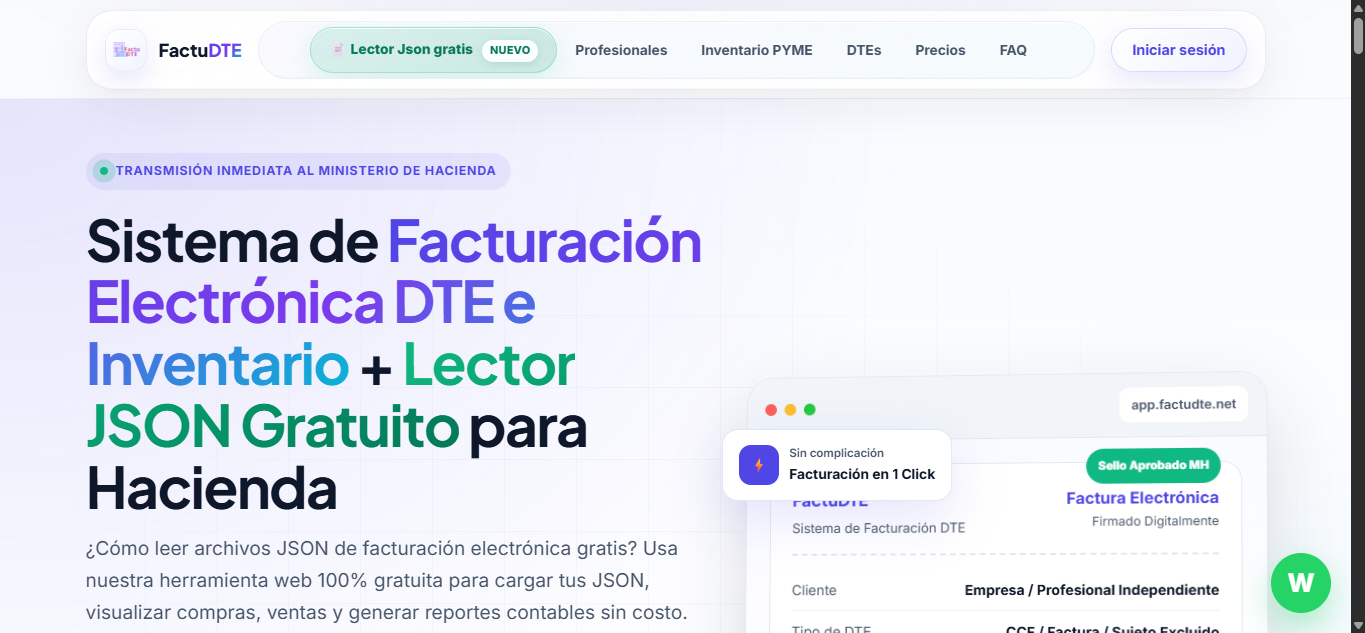 Previsualizacion Factudte.net - sistema de facturacion electronica DTE