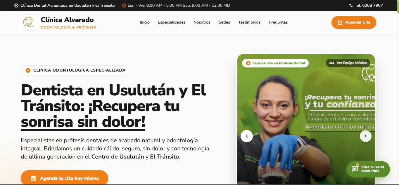 Previsualizacion Clinica Odontologica Alvarado - landing page dental